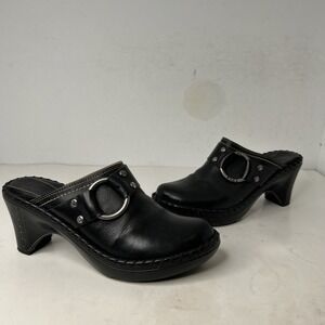 Frye Mules Shoes Boots Leather Belt Logo Ring 70770 Brazil Black Women's  7.5M